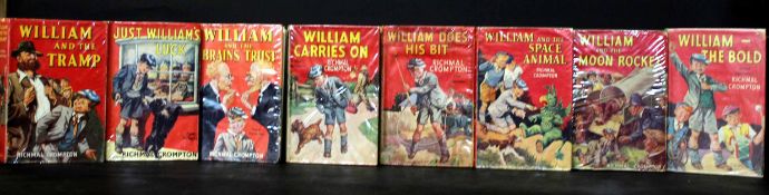 RICHMAL CROMPTON: 8 titles: WILLIAM DOES HIS BIT, 1952, 7th impression, original cloth, dust