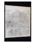 Engraved sectional Ordnance map of the country round Trefriw, by James Wild, 11 & 12 Charing