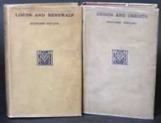 RUDYARD KIPLING: 2 titles: DEBITS AND CREDITS, London, MacMillan, 1926, 1st edition, original