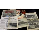 Large quantity of vintage newspapers