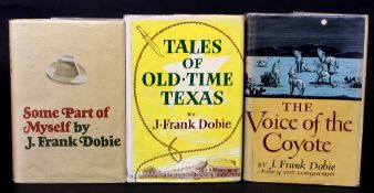 J FRANK DOBIE: 3 titles: THE VOICE OF THE COYOTE, Austen, Little Brown & Co, 1949, 1st edition,