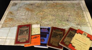 One box vintage folding maps and Ordnance Survey maps