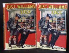 RICHMAL CROMPTON: JUST WILLIAM'S LUCK, London, George Newnes, 1948, 1st edition, 2 copies,