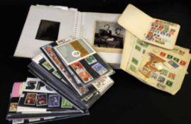 Approx 35 Royal Mint first day covers + stamp stock book containing good quantity stamps
