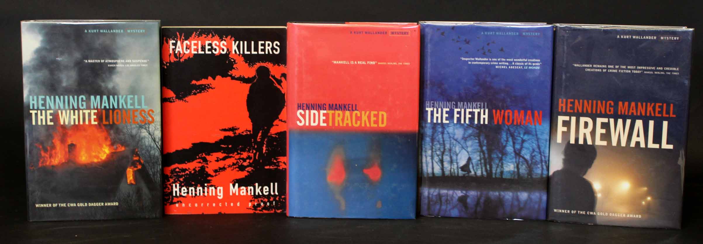 HENNING MANKELL: 5 titles: FACELESS KILLERS, London, The Harvill Press, 2000, 1st edition,