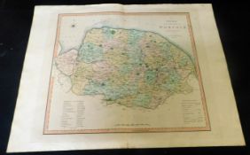 A new map of the County of Norfolk divided into hundreds - printed for C Smith, London 1801,