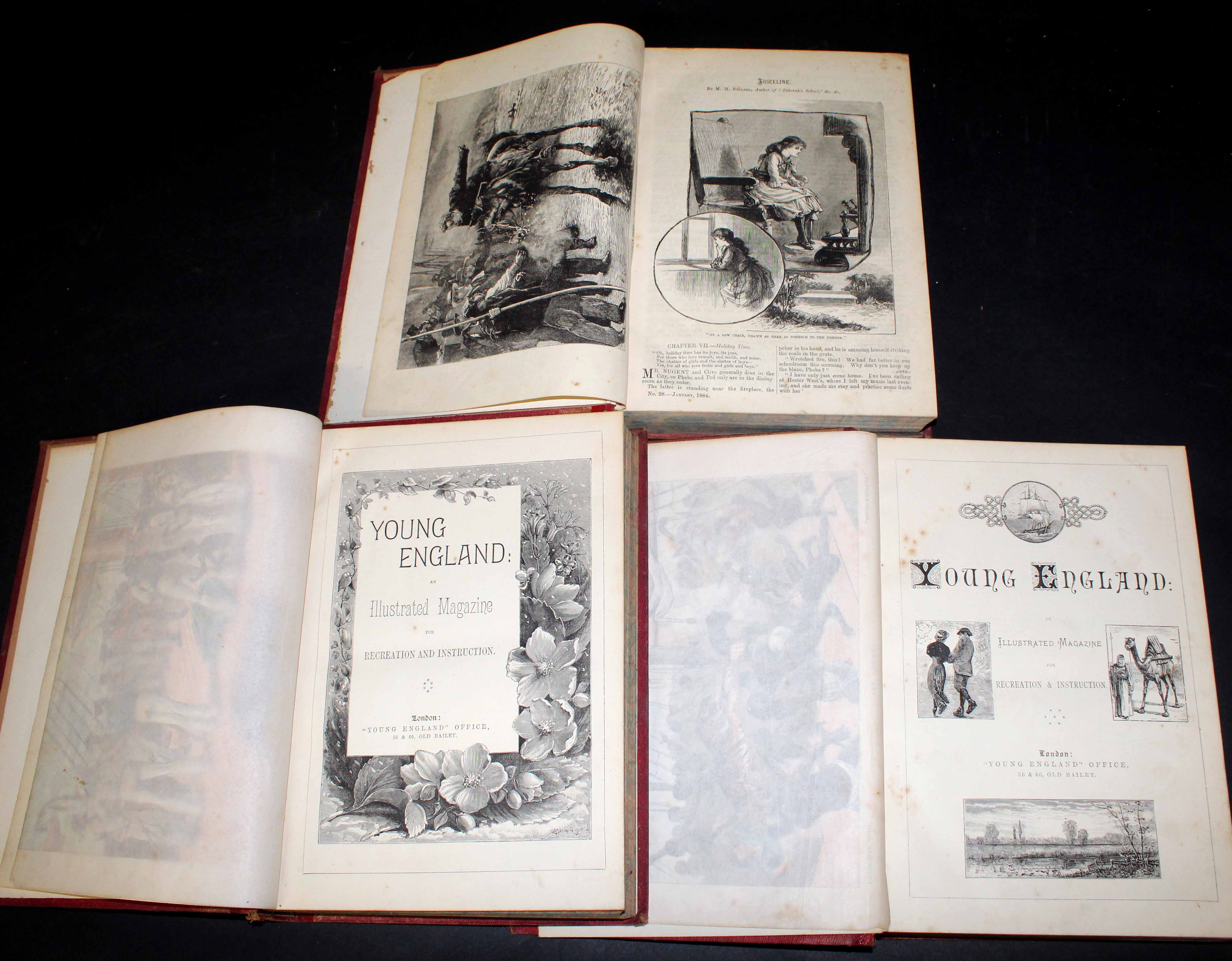 YOUNG ENGLAND, AN ILLUSTRATED MAGAZINE FOR RECREATION AND INSTRUCTION, London, 1884-86, 3 volumes, - Image 2 of 4