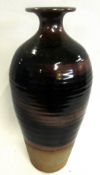 Ray Finch (1914-2012) Large Studio pottery baluster vase with Ten Moku glaze, 38cm high