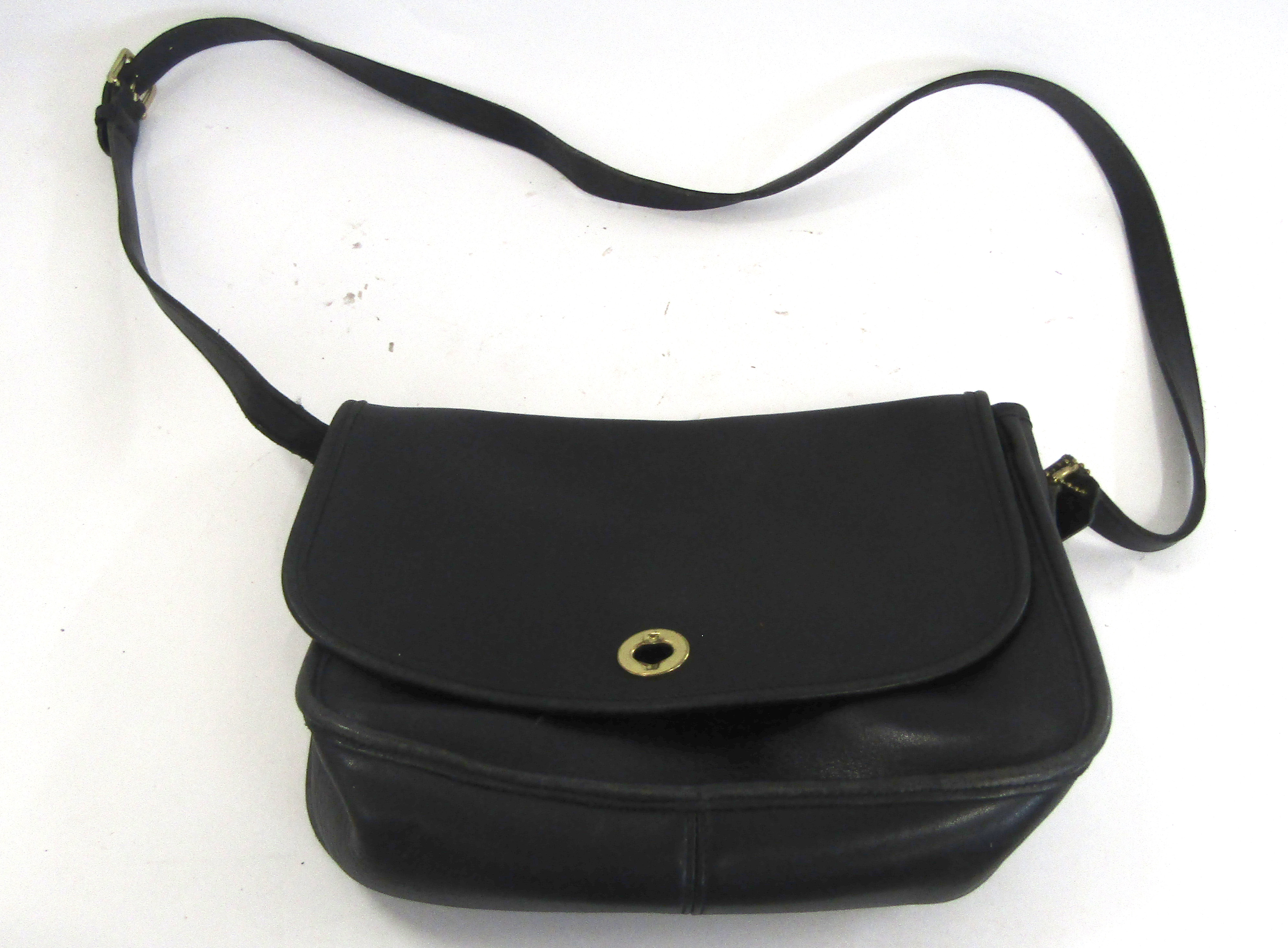 Ladies black patent leather handbag by Coach, ref no J10-9790