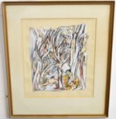 Modern School (20th century), Woodland, watercolour and gouache, indistinctly signed lower right, 33
