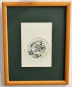 Eileen Gilbert (20th century), "Billing and Cooing", coloured etching, signed and inscribed with