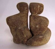 Peter Wright (1919-2003) Pair of stoneware interlocking figures of a male and female, signed to base