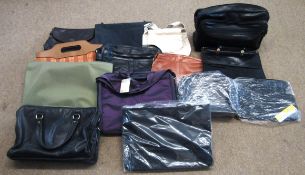 Large box of various ladies hand and other bags includes Cagi etc