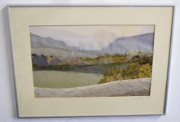 Jean Davey Winter (20th century), Landscapes, two mixed media fabric pictures, both signed to mount,