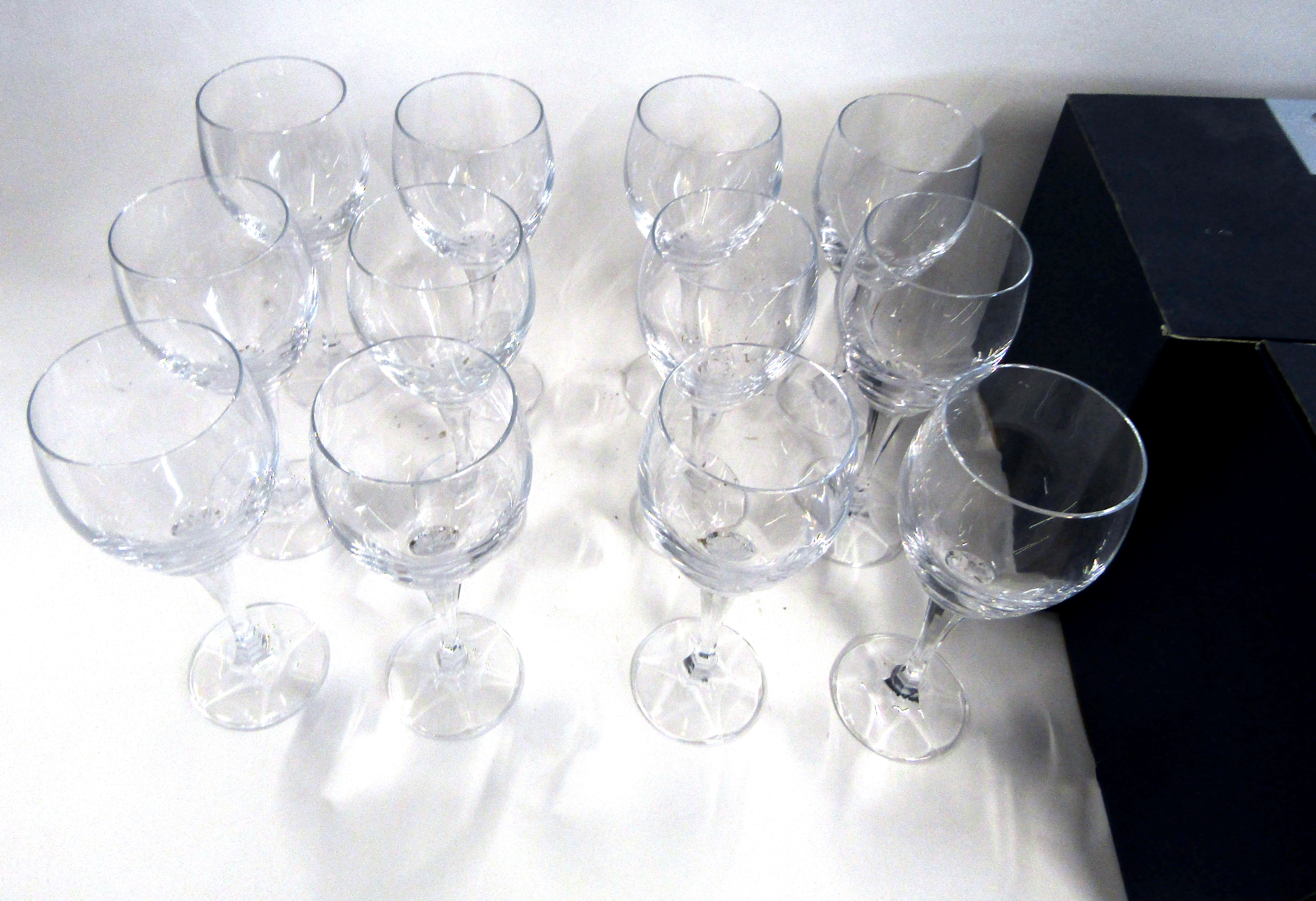 Set of twelve Bohemia Crystal modern tall stemmed wine glasses with original boxes, 24cm high - Image 2 of 2