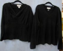 Seven various items of ladies knitwear including Bloomingdales cashmere pullovers etc
