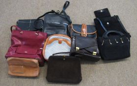 Box of various ladies handbags includes Osprey, Dooney & Bourke etc