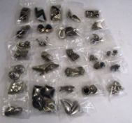 Bag: 30 pairs of Earrings, some stamped 925