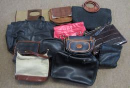 Box of various ladies handbags including Sak etc