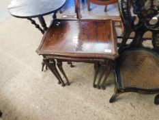 REPRODUCTION MAHOGANY NEST OF THREE TABLES