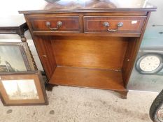 MAHOGANY FRAMED SMALL BOOKCASE WITH TWO DRAWERS WITH ADJUSTABLE SHELVES