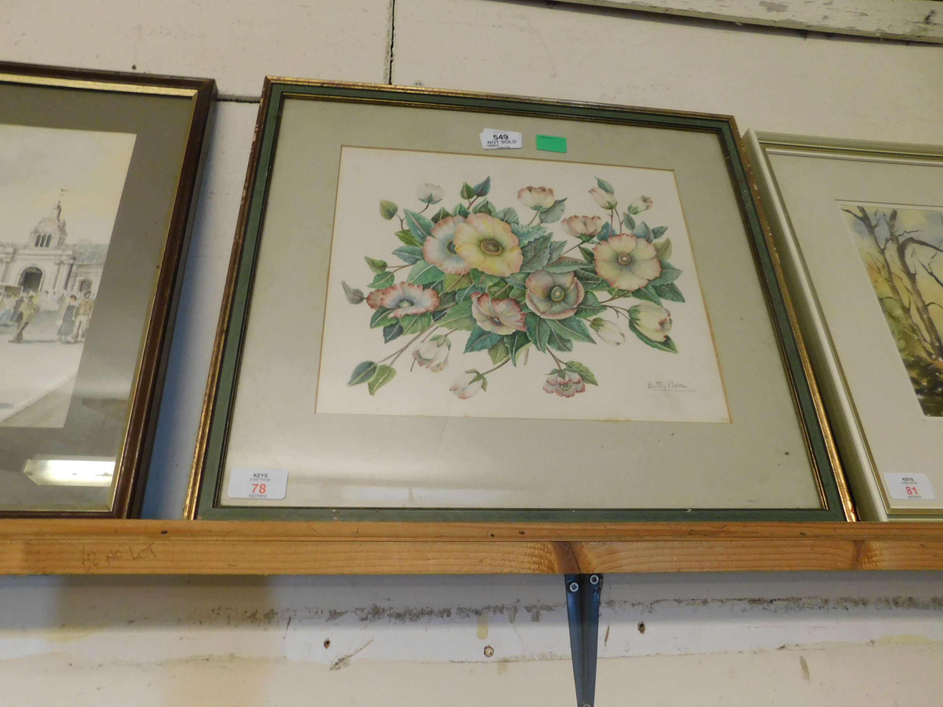 BETTY HOWE, SIGNED GROUP OF THREE WATERCOLOURS, BOTANICAL STUDIES, ASSORTED SIZES (3)