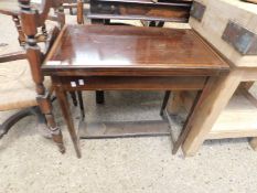 EDWARDIAN MAHOGANY AND SATINWOOD BANDED SMALL PROPORTION FOLD OVER CARD TABLE