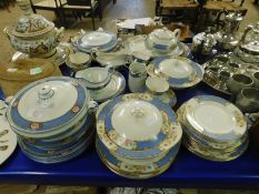 QUANTITY OF BCM NELSON WARE, FLORAL AND BLUE RIMMED DINNER WARES