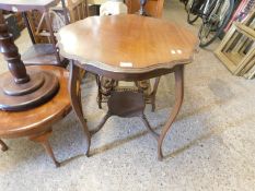 EDWARDIAN WALNUT SHAPED TWO TIER OCCASIONAL TABLE