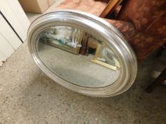 OVAL MODERN MIRROR WITH BEAD EDGED DETAIL