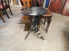 EBONISED GIPSY TABLE ON BOBBIN TURNED SUPPORTS