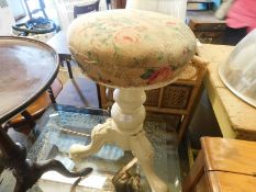 CREAM PAINTED TWIST TOP STOOL