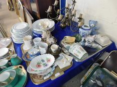 THREE TRAYS OF VARIOUS CERAMICS INCLUDING RADFORD BOWLS TOGETHER WITH A QUANTITY OF VARIOUS