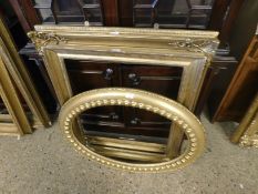 TWO 19TH CENTURY GILT PICTURE FRAMES TOGETHER WITH A FURTHER OVAL FRAME (3)