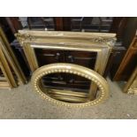 TWO 19TH CENTURY GILT PICTURE FRAMES TOGETHER WITH A FURTHER OVAL FRAME (3)