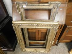 19TH CENTURY GILT PICTURE FRAME TOGETHER WITH A FURTHER TRIPLE GLASS MIRROR FRAME (2) (A/F)