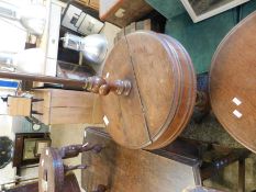 19TH CENTURY MAHOGANY CONVERTED GENTLEMAN'S STAND WITH TWO LIFT UP COMPARTMENTS ON A TRIPOD BASE