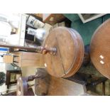 19TH CENTURY MAHOGANY CONVERTED GENTLEMAN'S STAND WITH TWO LIFT UP COMPARTMENTS ON A TRIPOD BASE