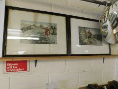 PAIR OF HUNTING PRINTS "THE DESERTER" AND "A FRIEND IN NEED" (2)