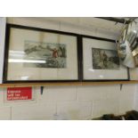 PAIR OF HUNTING PRINTS "THE DESERTER" AND "A FRIEND IN NEED" (2)