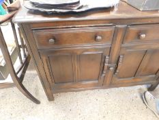 DARK WOOD MODERN SIDEBOARD, APPROX 124CM WIDE