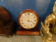 MODERN TEAK FRAMED WOODFORD MANTEL CLOCK