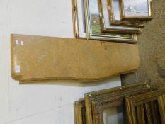 PAIR OF YELLOW MARBLE CONSOLE TABLE TOPS