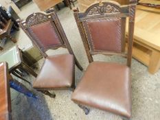 SET OF SIX CARVED DINING CHAIRS