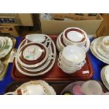 TRAY OF SIMPSONS ROTHESAY DINNER SERVICE INCLUDING TUREEN, GRAVY BOAT, SOUP DISHES, PLATES ETC