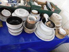 MIXED LOT OF DENBY BROWN AND WHITE GLAZED PART DINNER WARES