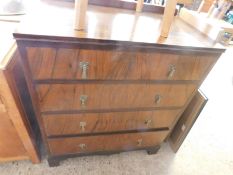 MID-20TH CENTURY WALNUT FOUR FULL WIDTH DRAWER CHEST WITH DROPLET HANDLES