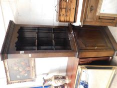 OPEN FRONTED OAK CORNER CUPBOARD