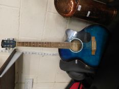 SWIFT GREEN BODIED ACOUSTIC GUITAR AND CASE