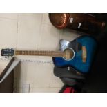 SWIFT GREEN BODIED ACOUSTIC GUITAR AND CASE